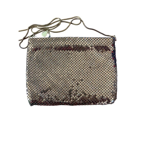 Vintage Copper Metal Mesh Evening Bag With Chain Strap Zipper Closure 9" x 6.5" - Picture 3 of 6